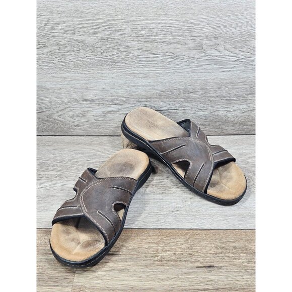 Dockers Men\'s Memory Foam Casual Comfort Outdoor Slip-on Slide Sandal 11W Brown main image 5